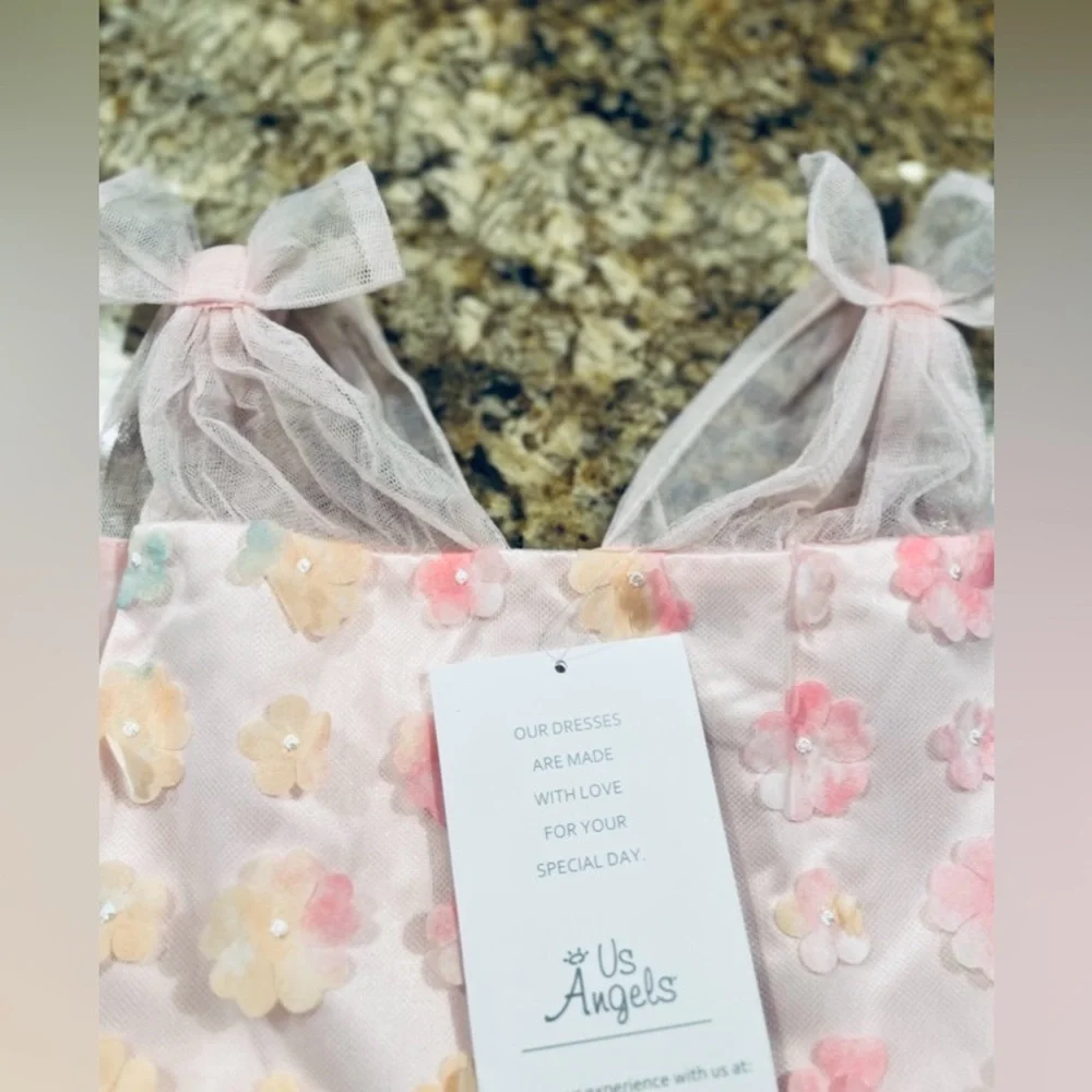 NWT Us Angels Girls Sleeveless Illusions Dress